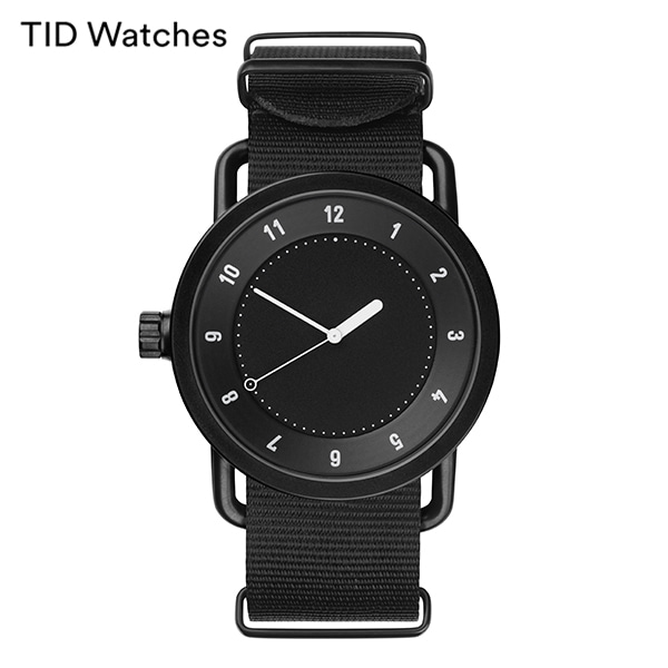 [공식수입정품] TID WATCHES 10210121 No.1 Black / Black Nylon Wristband (36) 여성 나토시계 타임메카